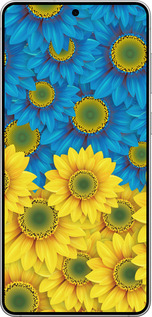 Силиконовый чехол Жёлто-голубые цветы для Samsung Galaxy S25 Edge - 1048u-3923 изображение 
