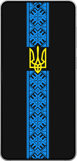 Силіконовий чехол Тризуб в вишиванці для Samsung Galaxy S25 Edge - 1158u-3923 изображение 