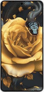 Силиконовый чехол Black snake and golden rose для Samsung Galaxy S25 Edge - 6068u-3923 изображение 