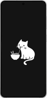 Силиконовый чехол С милым котом на черном фоне для Samsung Galaxy S25 Edge - 6528u-3923 изображение 