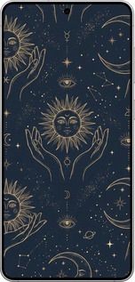 Силіконовий чехол Celestial Harmony: Sun & Moon Gold Mystic Pattern для Samsung Galaxy S25 Edge - 6778u-3923 изображение 