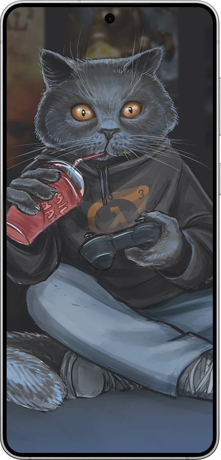 Силиконовый чехол gamer cat для Samsung Galaxy S25 Edge - 4140u-3923 изображение 