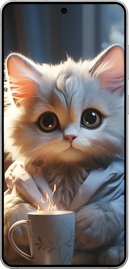 Силиконовый чехол White cat для Samsung Galaxy S25 Edge - 5646u-3923 изображение 