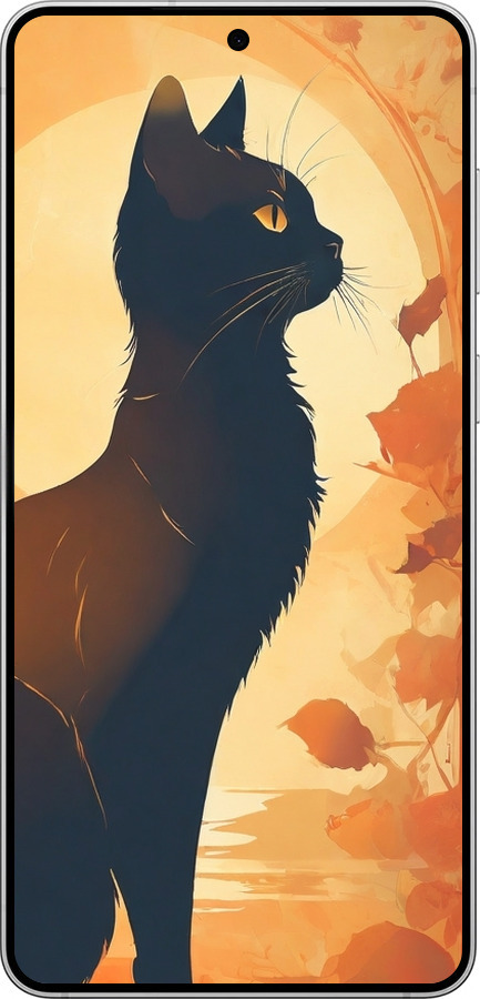 Силіконовий чехол Чорна кішка v2 для Samsung Galaxy S25 Edge - 5830u-3923 изображение 
