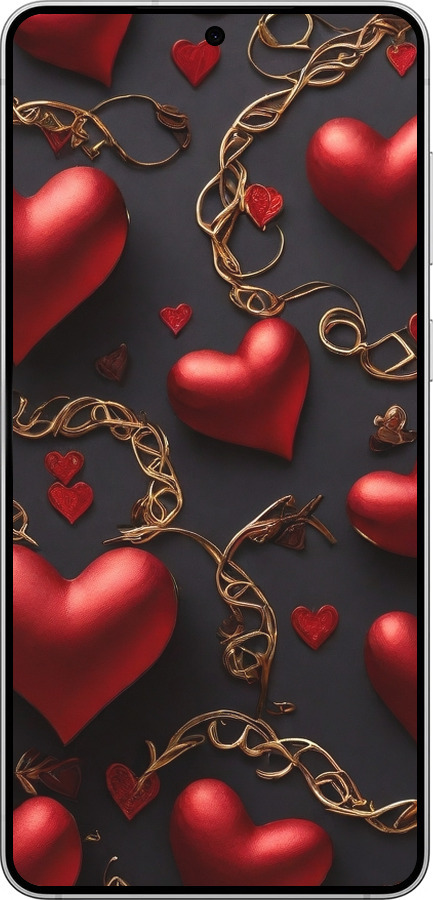 Силіконовий чехол Сердечки для Samsung Galaxy S25 Edge - 5831u-3923 изображение 