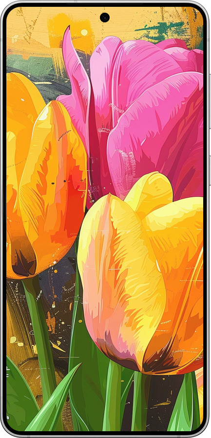 Силиконовый чехол Нарисованные тюльпаны для Samsung Galaxy S25 Edge - 5990u-3923 изображение 