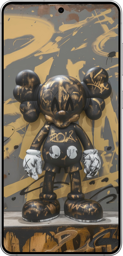 Силиконовый чехол Bronze kaws для Samsung Galaxy S25 Edge - 6097u-3923 изображение 