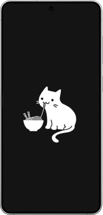 Силиконовый чехол С милым котом на черном фоне для Samsung Galaxy S25 Edge - 6528u-3923 изображение 