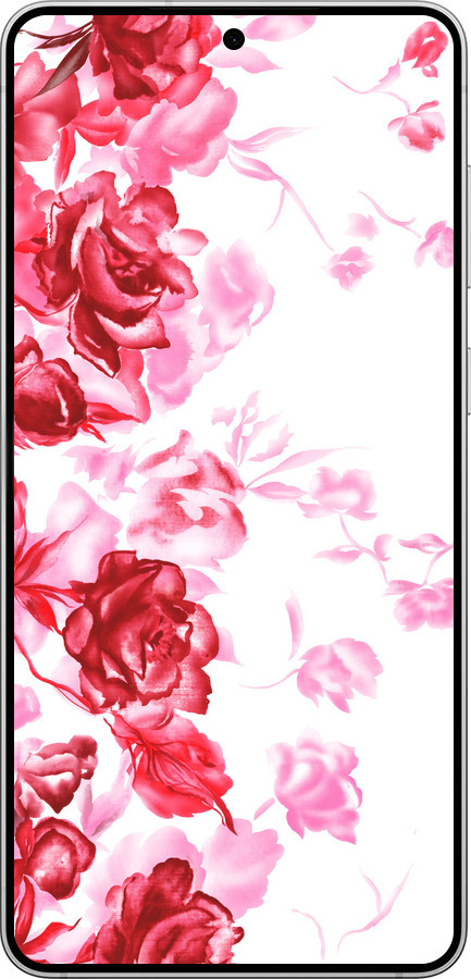 Силиконовый чехол Нарисованные розы для Samsung Galaxy S25 Edge - 724u-3923 изображение 