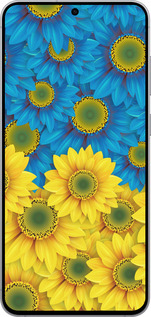 Силиконовый чехол Жёлто-голубые цветы для Samsung Galaxy S25 FE - 1048u-4094 изображение 
