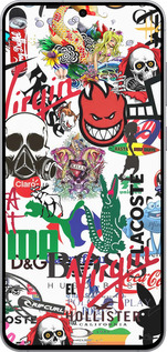 Силиконовый чехол Many different logos для Samsung Galaxy S25 FE - 4022u-4094 изображение 
