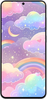 Силиконовый чехол Облака и радуга для Samsung Galaxy S25 FE - 6312u-4094 изображение 