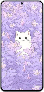 Силиконовый чехол Котик в цветах для Samsung Galaxy S25 FE - 6390u-4094 изображение 