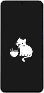 Силиконовый чехол С милым котом на черном фоне для Samsung Galaxy S25 FE - 6528u-4094 изображение 