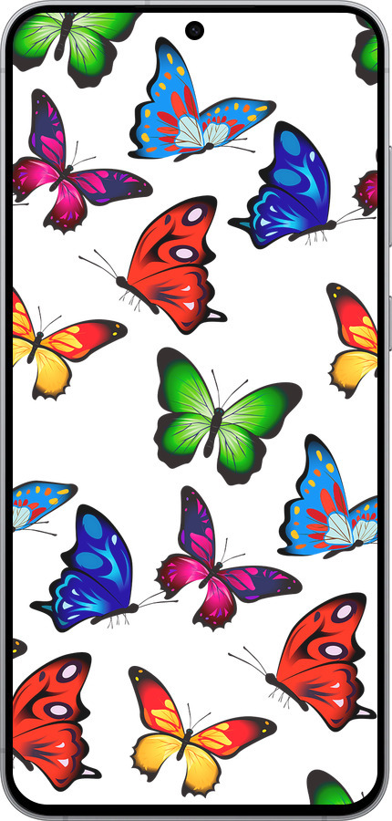 Силиконовый чехол Красочные мотыльки для Samsung Galaxy S25 FE - 4761u-4094 изображение 