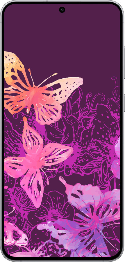Силиконовый чехол Бабочки v2 для Samsung Galaxy S25 FE - 5475u-4094 изображение 