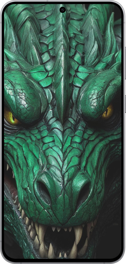 Силиконовый чехол Зелёный дракон v2 для Samsung Galaxy S25 FE - 5817u-4094 изображение 