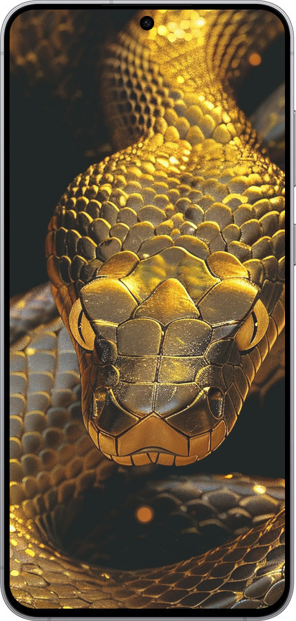 Силиконовый чехол Golden snake для Samsung Galaxy S25 FE - 6072u-4094 изображение 