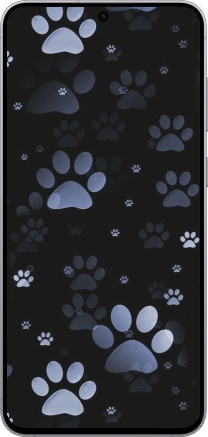 Силиконовый чехол С синими отпечатками лап для Samsung Galaxy S25 FE - 6441u-4094 изображение 