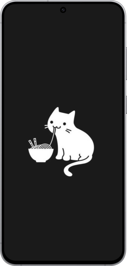 Силиконовый чехол С милым котом на черном фоне для Samsung Galaxy S25 FE - 6528u-4094 изображение 