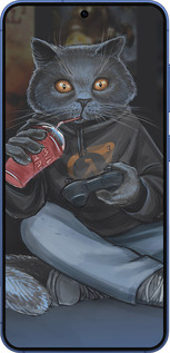 Силиконовый чехол gamer cat для Samsung Galaxy S25 Plus - 4140u-3826 изображение 