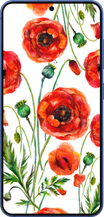 Силиконовый чехол Нарисованные маки для Samsung Galaxy S25 Plus - 4278u-3826 изображение 