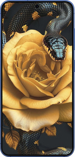 Силіконовий чехол Black snake and golden rose для Samsung Galaxy S25 Plus - 6068u-3826 изображение 