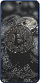 Силиконовый чехол Black Bitcoin для Samsung Galaxy S25 Plus - 6090u-3826 изображение 