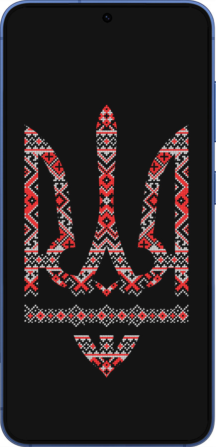 Силиконовый чехол Герб - вышиванка на черном фоне для Samsung Galaxy S25 Plus - 1196u-3826 изображение 