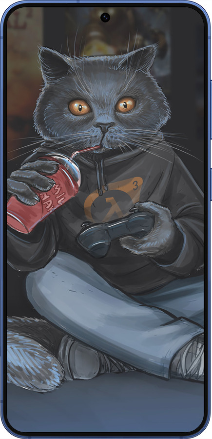Силиконовый чехол gamer cat для Samsung Galaxy S25 Plus - 4140u-3826 изображение 