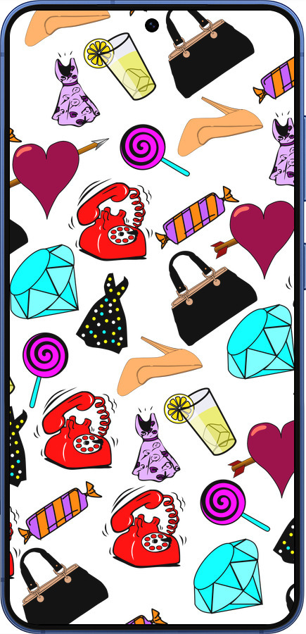 Силиконовый чехол stickers для Samsung Galaxy S25 Plus - 4757u-3826 изображение 