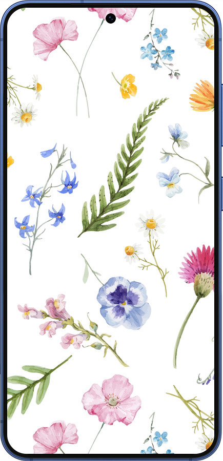 Силіконовий чехол Квітковий фон v2 для Samsung Galaxy S25 Plus - 5472u-3826 изображение 