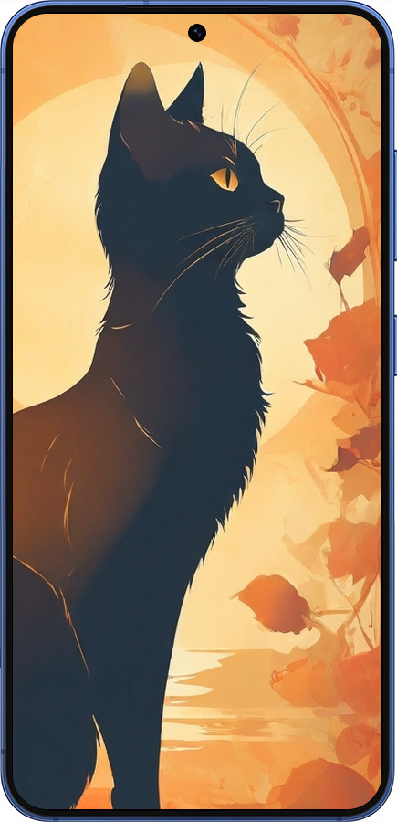 Силиконовый чехол Черная кошка v2 для Samsung Galaxy S25 Plus - 5830u-3826 изображение 