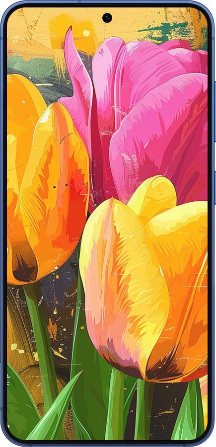 Силіконовий чехол Намальовані тюльпани для Samsung Galaxy S25 Plus - 5990u-3826 изображение 