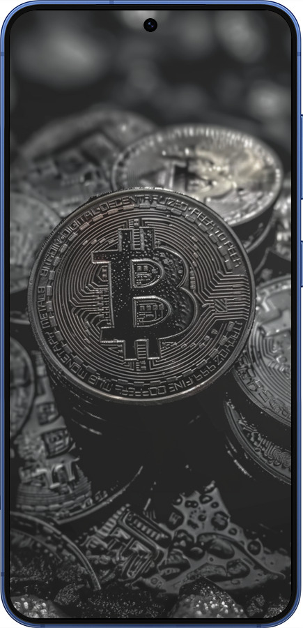 Силиконовый чехол Black Bitcoin для Samsung Galaxy S25 Plus - 6090u-3826 изображение 