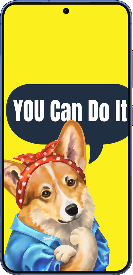 Силіконовий чехол чехол с корги You Can Do It для Samsung Galaxy S25 Plus - 6184u-3826 изображение 