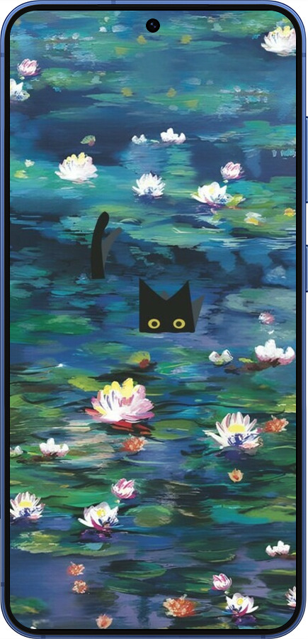 Силиконовый чехол Чехол с изображением водяных лилий Моне и кошек для Samsung Galaxy S25 Plus - 6399u-3826 изображение 