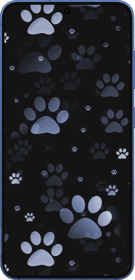 Силиконовый чехол С синими отпечатками лап для Samsung Galaxy S25 Plus - 6441u-3826 изображение 