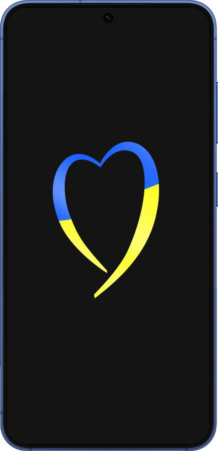 Силиконовый чехол Жёлто-голубое сердце для Samsung Galaxy S25 Plus - 885u-3826 изображение 