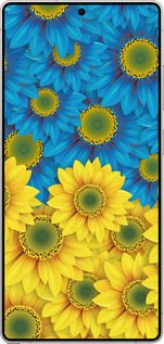 Силиконовый чехол Жёлто-голубые цветы для Samsung Galaxy S25 Ultra - 1048u-3805 изображение 