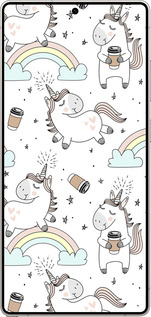 Силиконовый чехол Единорог и кофе для Samsung Galaxy S25 Ultra - 4661u-3805 изображение 