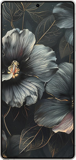 Силиконовый чехол Черные цветы для Samsung Galaxy S25 Ultra - 6031u-3805 изображение 