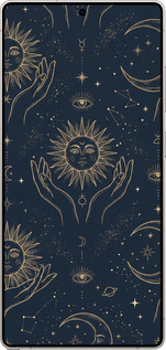 Силиконовый чехол Celestial Harmony: Sun & Moon Gold Mystic Pattern для Samsung Galaxy S25 Ultra - 6778u-3805 изображение 