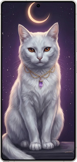 Силіконовий чехол Mystic White Cat Gothic Dark Purple Gold для Samsung Galaxy S25 Ultra - 6805u-3805 изображение 