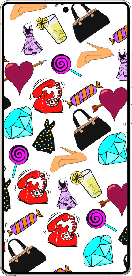 Силиконовый чехол stickers для Samsung Galaxy S25 Ultra - 4757u-3805 изображение 