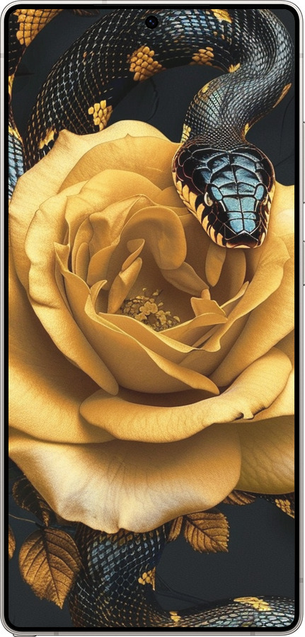 Силиконовый чехол Black snake and golden rose для Samsung Galaxy S25 Ultra - 6068u-3805 изображение 