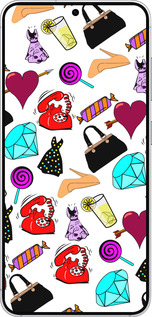 Силиконовый чехол stickers для Samsung Galaxy S25 - 4757u-3804 изображение 