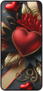 Силіконовий чехол Сердечки v2 для Samsung Galaxy S25 - 5832u-3804 изображение 