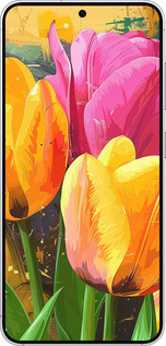 Силиконовый чехол Нарисованные тюльпаны для Samsung Galaxy S25 - 5990u-3804 изображение 