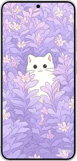 Силиконовый чехол Котик в цветах для Samsung Galaxy S25 - 6390u-3804 изображение 